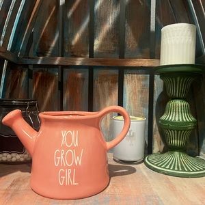 You Grow Girl pink Rae Dunn watering can or planter NEW